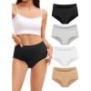 imagevoenxe Cotton Underwear for WomenHigh Waisted Ladies PantiesBreathable Soft Full Coverage BriefsComfy Underpants4 PackAssorted