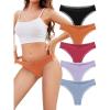 imagevoenxe Seamless Thong for WomenNo Show Lace UnderwearLadies Breathable Comfort Panties Soft Gym Sport UndiesTanga5PackAssorted
