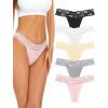 imagevoenxe Seamless Thong for WomenNo Show Lace UnderwearLadies Breathable Comfort Panties Soft Laser Cut UndiesTanga5PackBasic