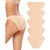 imagevoenxe Women Bikini UnderwearSeamless Breathable Ladies PantiesNo Show Comfortable Briefs UndiesInvisible Hipster5PackC5 Pack Apricot
