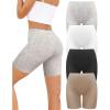 imagevoenxe Women Cotton Boy Shorts UnderwearLady Boxer BriefHigh Waist Anti Chafe Short for Under DressSoft Biker Panty 4PackAssorted