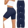 imagevoenxe Women Cotton Boy Shorts UnderwearLady Boxer BriefHigh Waist Anti Chafe Short for Under DressSoft Biker Panty 4PackBlue