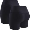 imagevoenxe Women Workout ShortsHigh Waisted Yoga Biker ShortSpandex No Front Seam Sports Gym Running Exercise Soft Short2 PackBlack