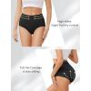imagevoenxe Cotton Underwear for WomenHigh Waisted Ladies PantiesBreathable Soft Full Coverage BriefsComfy Underpants4 PackBlack