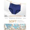 imagevoenxe Cotton Underwear for WomenHigh Waisted Ladies PantiesBreathable Soft Full Coverage BriefsComfy Underpants4 PackBlue