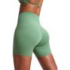 imagevoenxe High Waisted Biker Shorts Women6quot Tummy Control Workout Gym Soft Shorts for Yoga RunningSpandex No Front Seam2 PackBlackgreen