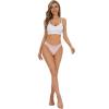 imagevoenxe Seamless Thong for WomenNo Show Lace UnderwearLadies Breathable Comfort Panties Soft Laser Cut UndiesTanga5PackBasic