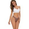 imagevoenxe Seamless Thong for WomenNo Show Lace UnderwearLadies Breathable Comfort Panties Soft Laser Cut UndiesTanga5PackCoffee