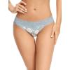 imagevoenxe Seamless Thong for WomenNo Show Lace UnderwearLadies Breathable Comfort Panties Soft Laser Cut UndiesTanga5PackFloral