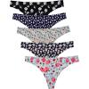 imagevoenxe Seamless Women Underwear ThongsNo Show Ladies ThongNo Line Workout Breathable Comfortable PantiesSoft Undies5PackA5 Pack Floral Design