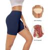 imagevoenxe Women Cotton Boy Shorts UnderwearLady Boxer BriefHigh Waist Anti Chafe Short for Under DressSoft Biker Panty 4PackBlue