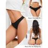 imagevoenxe Women Cotton Thongs UnderwearBreathable Soft PantiesLadies Workout Undies ComfortableAthletic Tangas Stretch 5 PackBlack