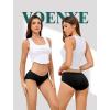 imagevoenxe Women Underwear Cotton Hipster PantiesStretch Bikini Womens Full Coverage BriefSoft Breathable Ladies Undies5 PackBlack