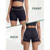 imagevoenxe Women Workout ShortsHigh Waisted Yoga Biker ShortSpandex No Front Seam Sports Gym Running Exercise Soft Short2 PackBlack
