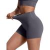 imagevoenxe Women Workout ShortsHigh Waisted Yoga Biker ShortSpandex No Front Seam Sports Gym Running Exercise Soft Short2 PackBlackgray