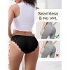 imagevoenxe Seamless Bikini Underwear for WomenNo Show Ladies PantiesInvisible Hipster Panty Brief UndiesLow Rise Cheeky5 PackBlack