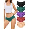imagevoenxe Cotton Underwear Women Hipster Brief PantiesBreathable Womens Full Coverage BikiniSoft Workout Ladies Undies5 PackVintage