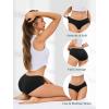 imagevoenxe Cotton Underwear Women Hipster Brief PantiesBreathable Womens Full Coverage BikiniSoft Workout Ladies Undies5 PackBlack