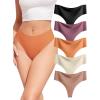 imagevoenxe Seamless Women Underwear ThongsHigh Waisted Ladies No Show Panties LineInvisible Comfy Workout UndiesSoft5PackAssorted