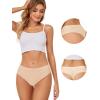 imagevoenxe Seamless Women Underwear ThongsHigh Waisted No Show Ladies PantiesBreathable Comfy Active Hi Rise Cut Undies5PackBasics