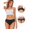 imagevoenxe Seamless Women Underwear ThongsHigh Waisted No Show Ladies PantiesBreathable Comfy Active Hi Rise Cut Undies5PackBlack