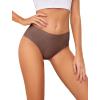 imagevoenxe Seamless Women Underwear ThongsHigh Waisted No Show Ladies PantiesBreathable Comfy Active Hi Rise Cut Undies5PackCoffee