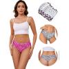 imagevoenxe Seamless Women Underwear ThongsHigh Waisted No Show Ladies PantiesBreathable Comfy Active Hi Rise Cut Undies5PackLeopard Print