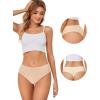 imagevoenxe Seamless Women Underwear ThongsHigh Waisted No Show Ladies PantiesBreathable Comfy Active Hi Rise Cut Undies5PackNude