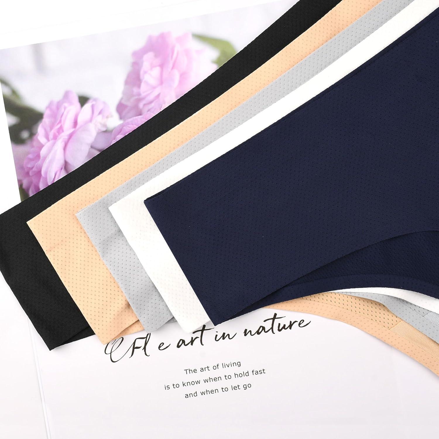 imagevoenxe Seamless Women Underwear ThongsHigh Waisted No Show Ladies PantiesBreathable Comfy Active Hi Rise Cut Undies5PackBasics