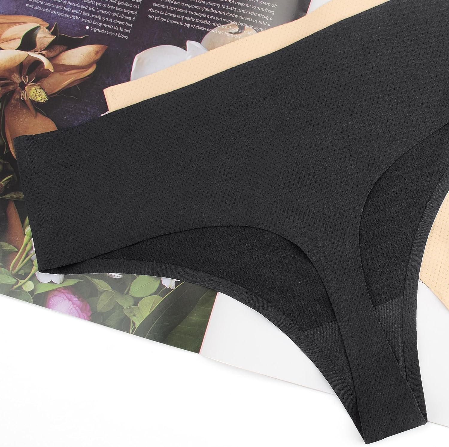 imagevoenxe Seamless Women Underwear ThongsHigh Waisted No Show Ladies PantiesBreathable Comfy Active Hi Rise Cut Undies5PackBlack