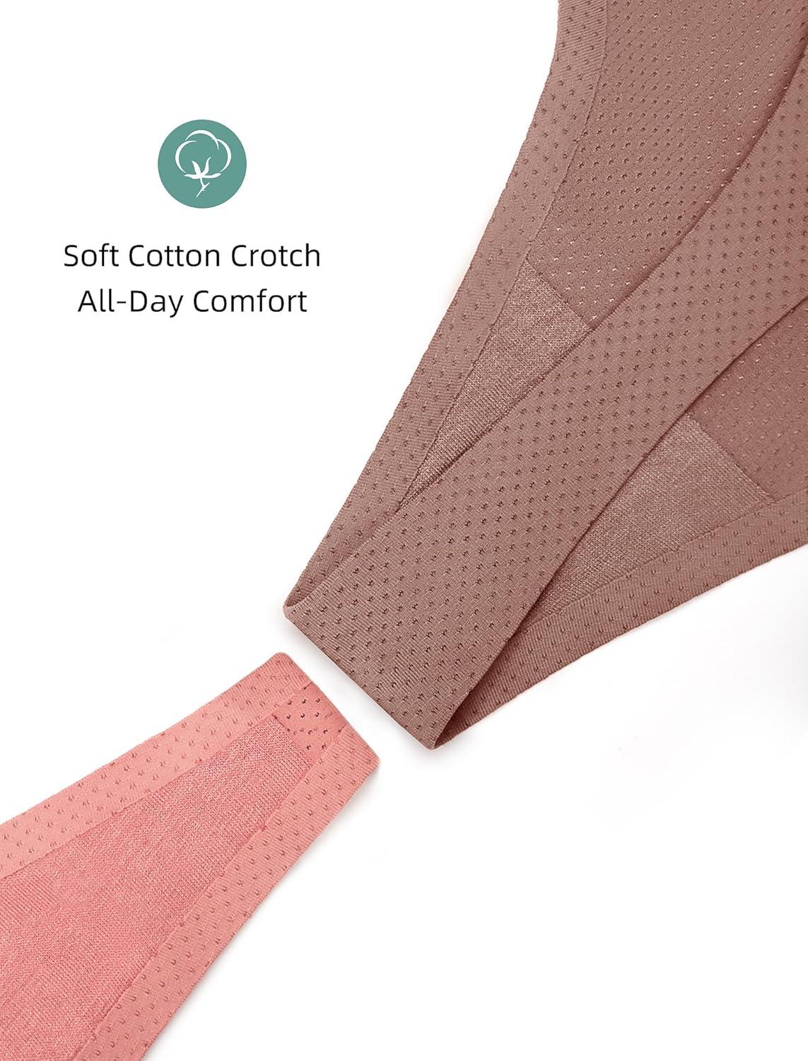 imagevoenxe Seamless Women Underwear ThongsHigh Waisted No Show Ladies PantiesBreathable Comfy Active Hi Rise Cut Undies5PackCoffee