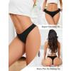 imagevoenxe Women Cotton Thongs UnderwearBreathable Soft PantiesLadies Workout Undies ComfortableAthletic Tangas Stretch 5 PackBlack