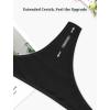 imagevoenxe Women Cotton Thongs UnderwearBreathable Soft PantiesLadies Workout Undies ComfortableAthletic Tangas Stretch 5 PackBlack