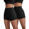 imagevoenxe Women Workout ShortsHigh Waisted Yoga Biker ShortSpandex No Front Seam Sports Gym Running Exercise Soft Short2 PackBlack