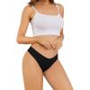 imagevoenxe Seamless Thongs for WomenNo Show Ladies UnderwearInvisible Comfortable PantiesLow Rise Gym Workout Undies5 PackBlack