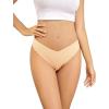 imagevoenxe Seamless Thongs for WomenNo Show Ladies UnderwearInvisible Comfortable PantiesLow Rise Gym Workout Undies5 PackNude
