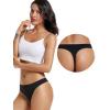 imagevoenxe Seamless Women Underwear ThongsNo Show Ladies ThongNo Line Workout Breathable Comfortable PantiesSoft Undies5PackE5 Pack Black