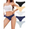 imagevoenxe Seamless Thong for WomenNo Show Lace UnderwearLadies Breathable Comfort Panties Soft Gym Sport UndiesTanga5PackBasic