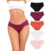 imagevoenxe Women Bikini UnderwearCotton Blend Lace PantiesLadies Hipster Lacy BriefsSoft Breathable Comfortable Stretch 5 PackA5 Pack Assort