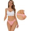 imagevoenxe Seamless Thong for WomenNo Show Lace UnderwearLadies Cotton Blend Breathable PantiesComfort Soft UndieTanga5PackAssorted