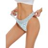 imagevoenxe Seamless Thong for WomenNo Show Lace UnderwearLadies Cotton Blend Breathable PantiesComfort Soft UndieTanga5PackAssorted