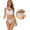 imagevoenxe Seamless Thong for WomenNo Show Lace UnderwearLadies Cotton Blend Breathable PantiesComfort Soft UndieTanga5PackFloral