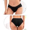 imagevoenxe Women Bikini UnderwearCotton Blend Lace PantiesLadies Hipster Lacy BriefsSoft Breathable Comfortable Stretch 5 PackB5 Pack Black